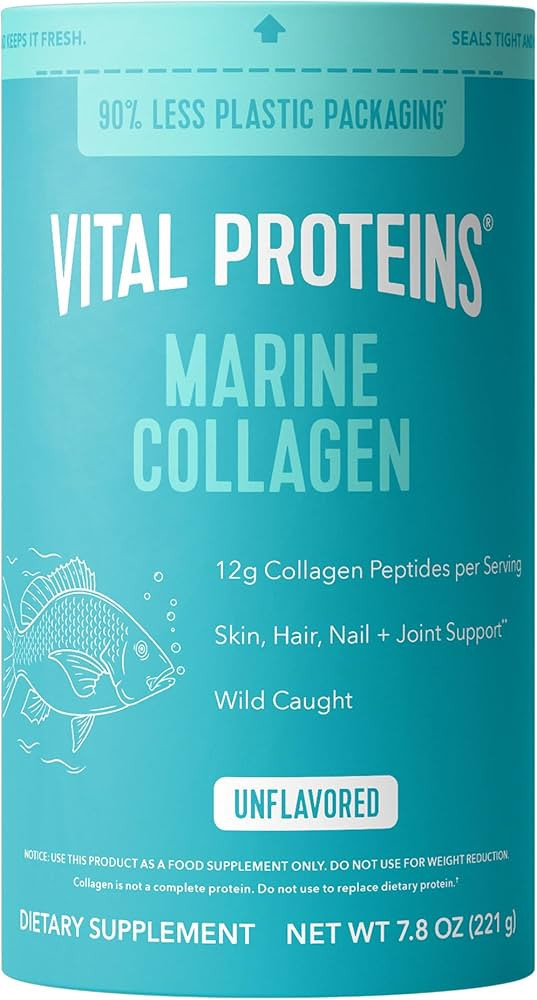 Vital Proteins Marine Collagen Peptides Powder Supplement for Skin Hair Nail Joint - Hydrolyzed C... | Amazon (US)