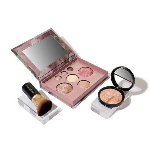 LAURA GELLER NEW YORK Baked Starter Kit: Fair, Best of the Best Full Face Palette + Baked Balance-n-Brighten Powder Foundation + Retractable Angled Kabuki Brush Set | Amazon (US)