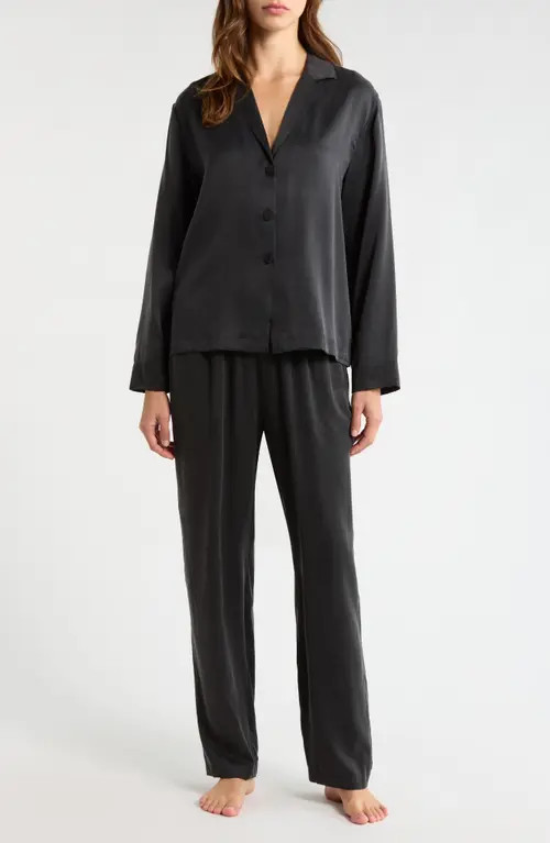 Lunya Print Washable Silk Pajamas in Immersed Black at Nordstrom, Size X-Large | Nordstrom