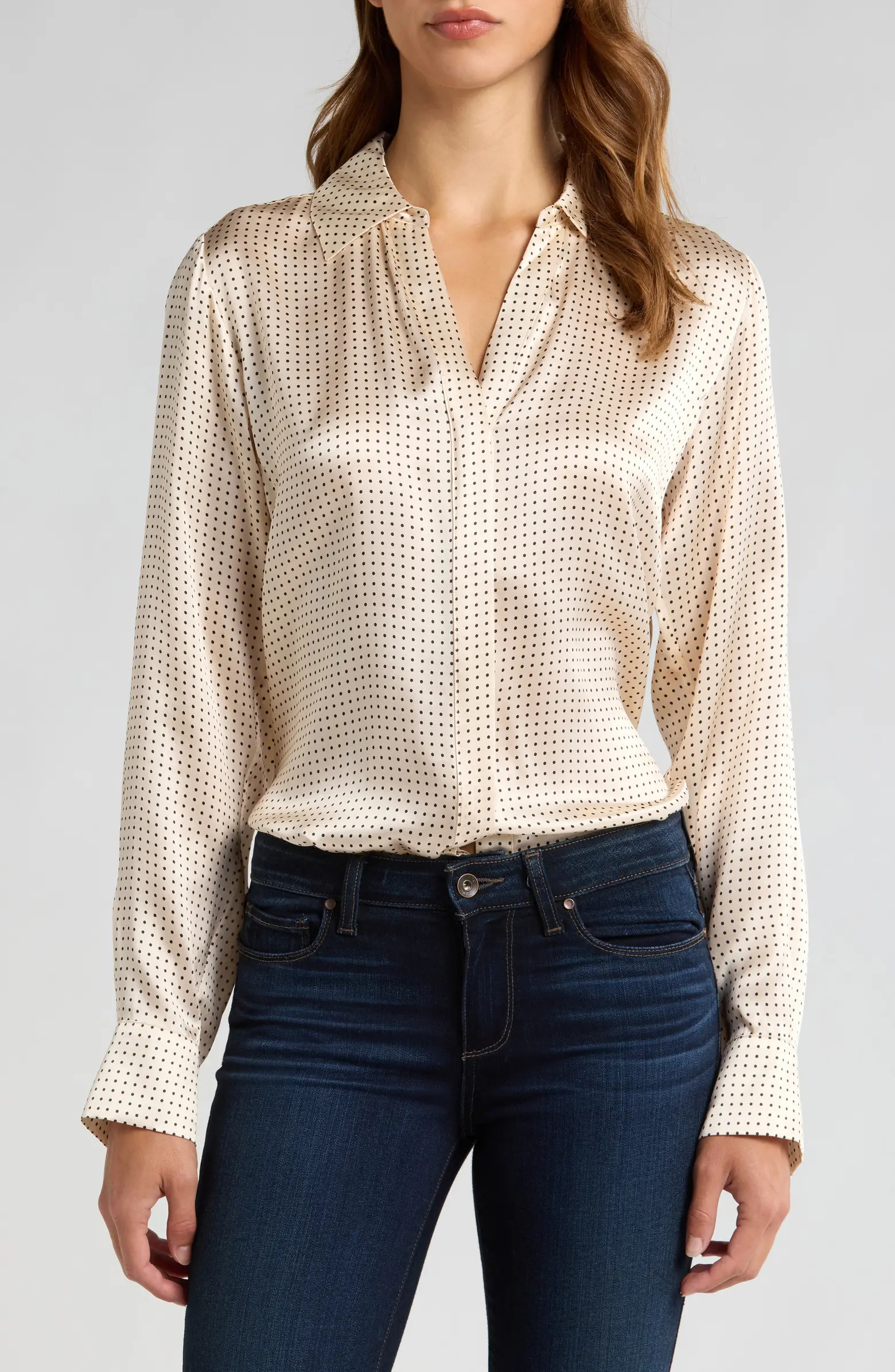 Palmer Polka Dot Silk Button-Up Shirt | Nordstrom