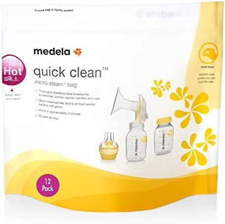 Medela Quick Clean MicroSteam Bags, Sterilizing Bags for Bottles Breast Pump Parts Eliminates 99.9 o | Amazon (US)