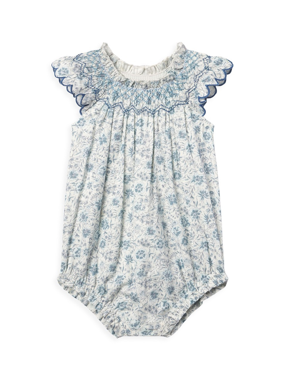 Baby Girl's & Little Girl's Daisy Floral Cotton Bubble Romper - Blue Floral - Size 2 | Saks Fifth Avenue