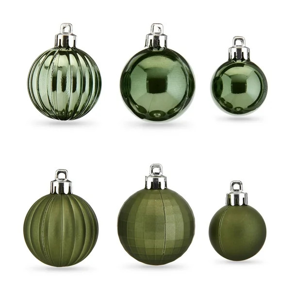 Holiday Time Green Shatterproof Mini Christmas Ornaments, 20 Count - Walmart.com | Walmart (US)