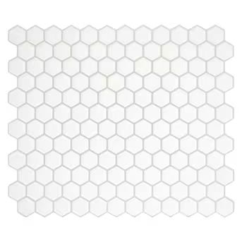 Smart Tiles  Peel and Stick Backsplash, Hexago 4-Pack White 10-in x 11-in Polished Resin Peel & ... | Lowe's