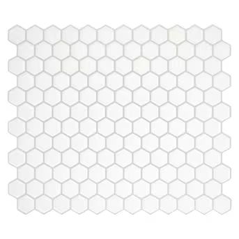 Smart Tiles  Peel and Stick Backsplash, Hexago 4-Pack White 10-in x 11-in Polished Resin Peel & ... | Lowe's