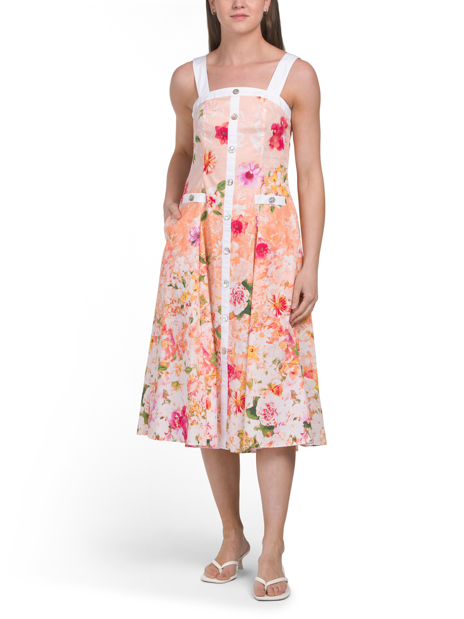 Stretch Poplin Printed Maxi Dress | TJ Maxx