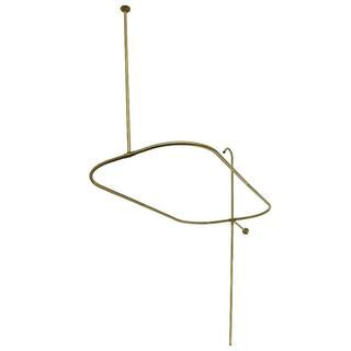 Vintage 62 in. Shower Riser with Rectangular Enclosure in Antique Brass | The Home Depot