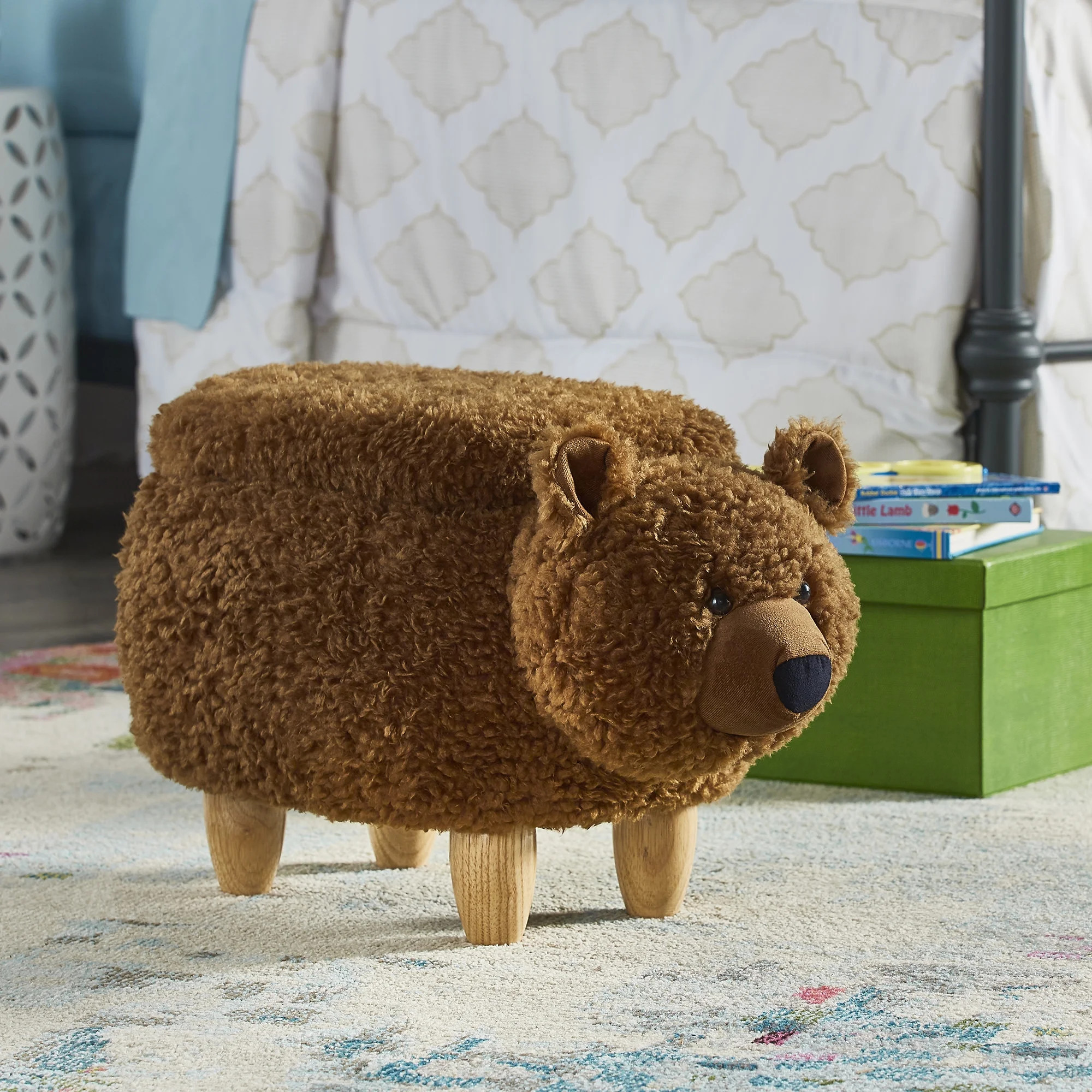 Weston Home Nieuwe Animal Storage Ottoman, Brown Bear - Walmart.com | Walmart (US)