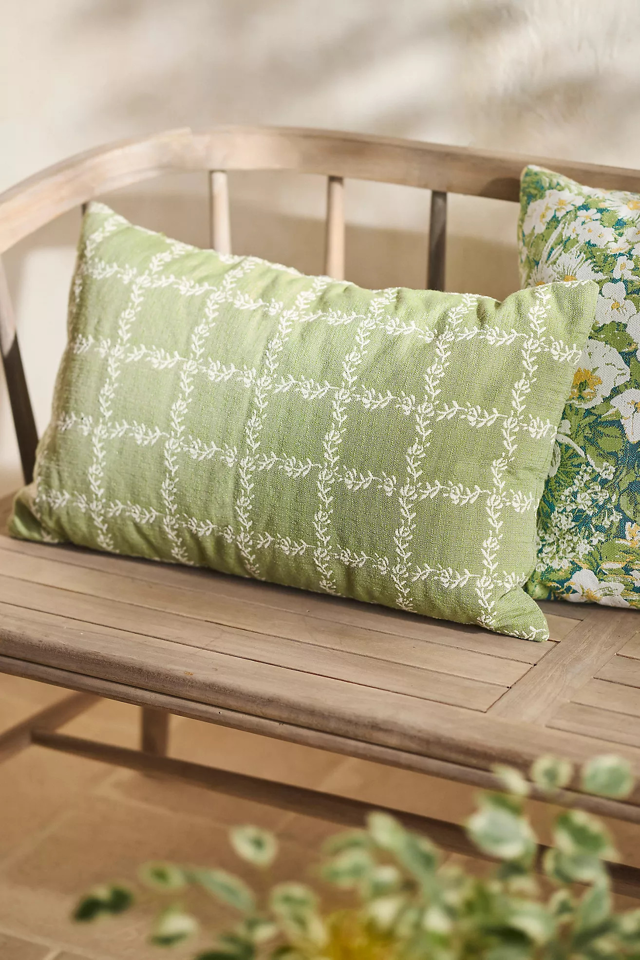 Floral Trellis Outdoor Lumbar Pillow | Anthropologie (US)