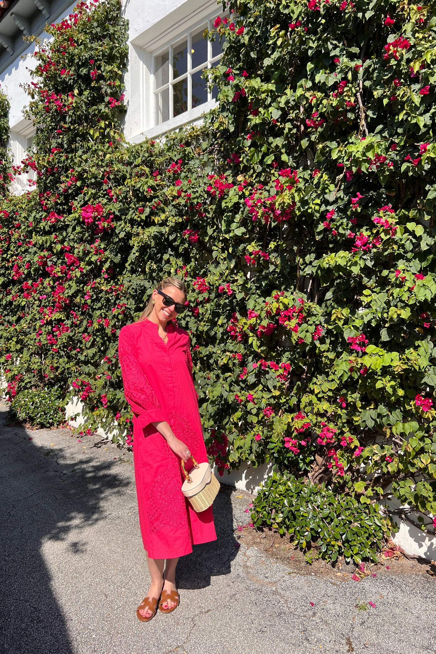 Guava Embroidered Wisteria Caftan | Tuckernuck (US)