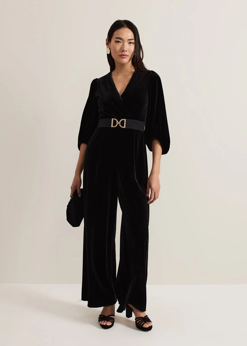 Myleen Black Velvet Jumpsuit | Phase Eight UK | | Phase Eight
