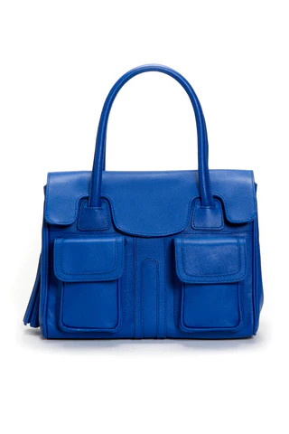 Cobalt Blue Saffiano Leather 'Mini Christy' Tote | Mel Boteri