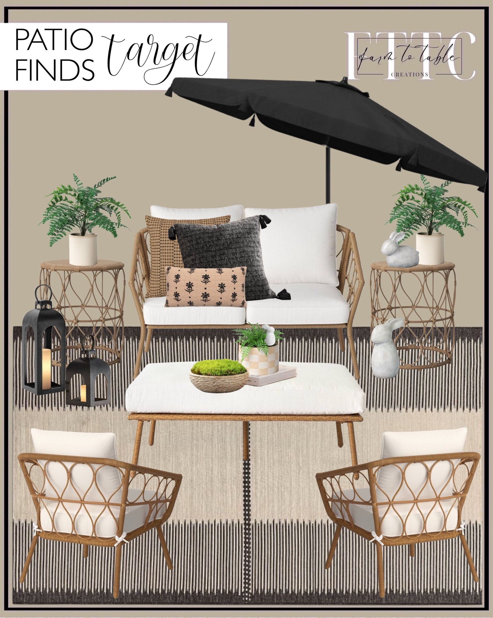 #ad Target Outdoor Patio Finds. Follow @farmtotablecreations on Instagram for more inspiration.

Absolutely loving these beautiful, budget friendly finds from @Target. They all work together so wonderfully to create the perfect outdoor oasis.

@targetstyle #target #targetpartner #targetstyle #targetambassadorhome #targethome #liketkit #patio #patiodecor #patiofurniture #patioset #patiotable #patiochairs #outdoorfurniture #outdoorrug #outdoorplanter #outdoorpillows #outdoordining

#LTKSeasonal #LTKHome #LTKFindsUnder50