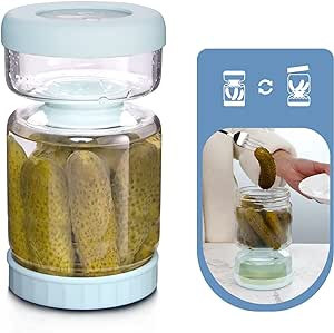 Luvan Glass Pickle Jar with Strainer Flip, 34oz Pickle Container for Olives, Jalapenos, Sliced Pi... | Amazon (US)