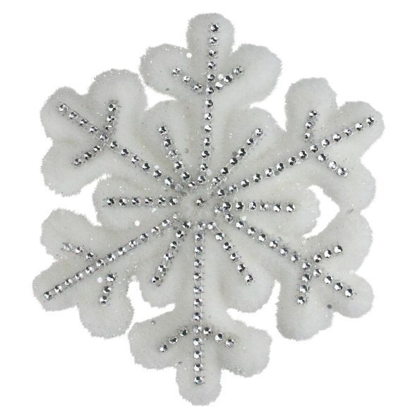 Northlight 6.75" Glitter Snowflake Hanging Christmas Ornament - White | Target