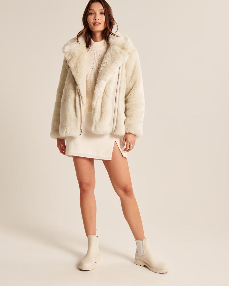 Women's Faux Fur Aviator Jacket | Women's Coats & Jackets | Abercrombie.com | Abercrombie & Fitch (US)