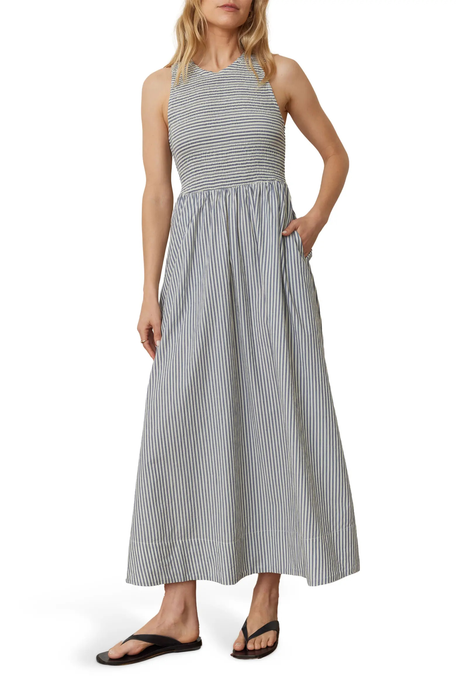 Darcy Sleeveless Smocked Midi Dress (Women) | Nordstrom | Nordstrom