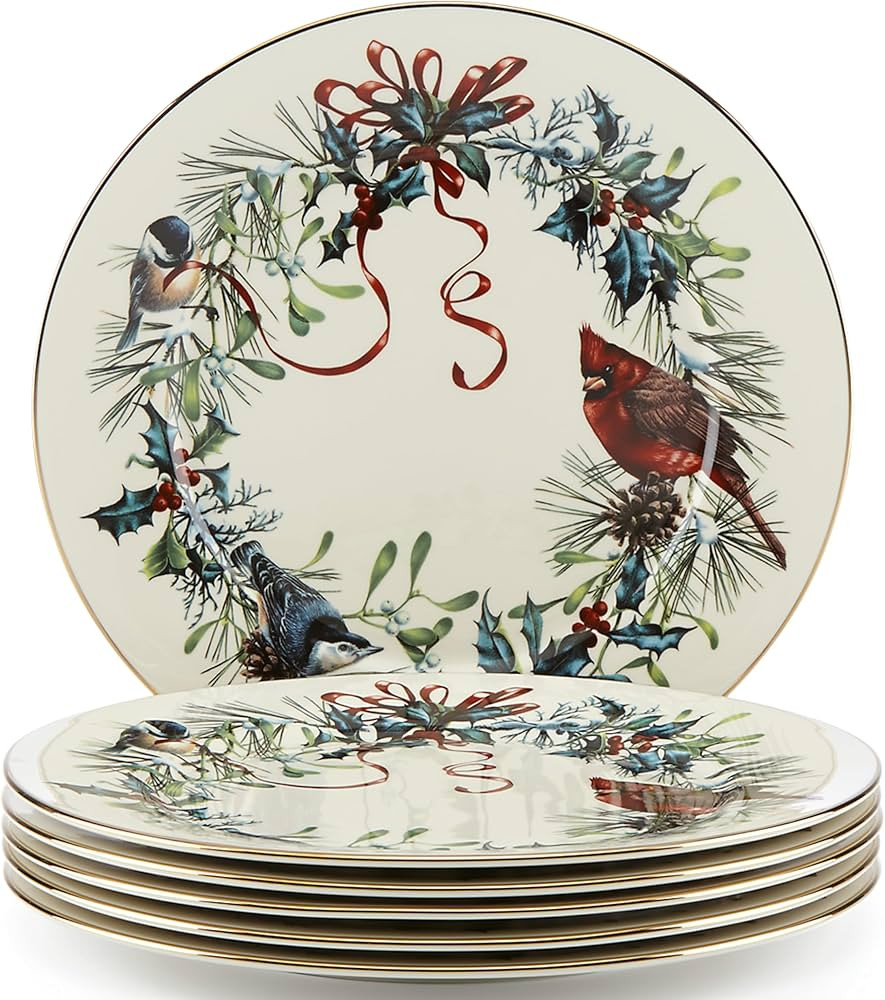 Lenox 835219 Winter Greetings 6-Piece Dinner Plate Set | Amazon (US)