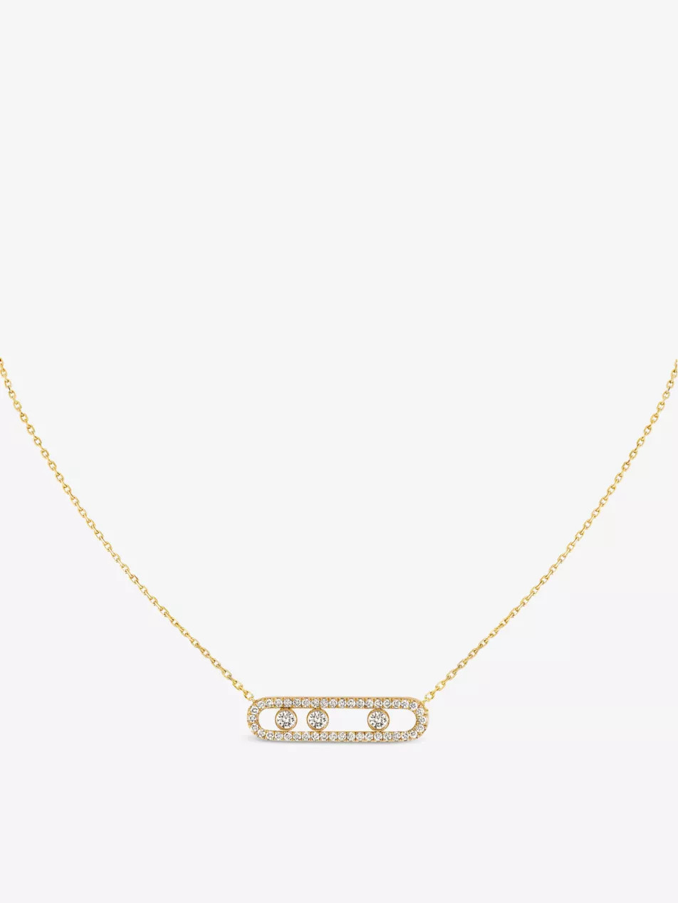 Move Pavé 18ct yellow-gold and diamond necklace | Selfridges