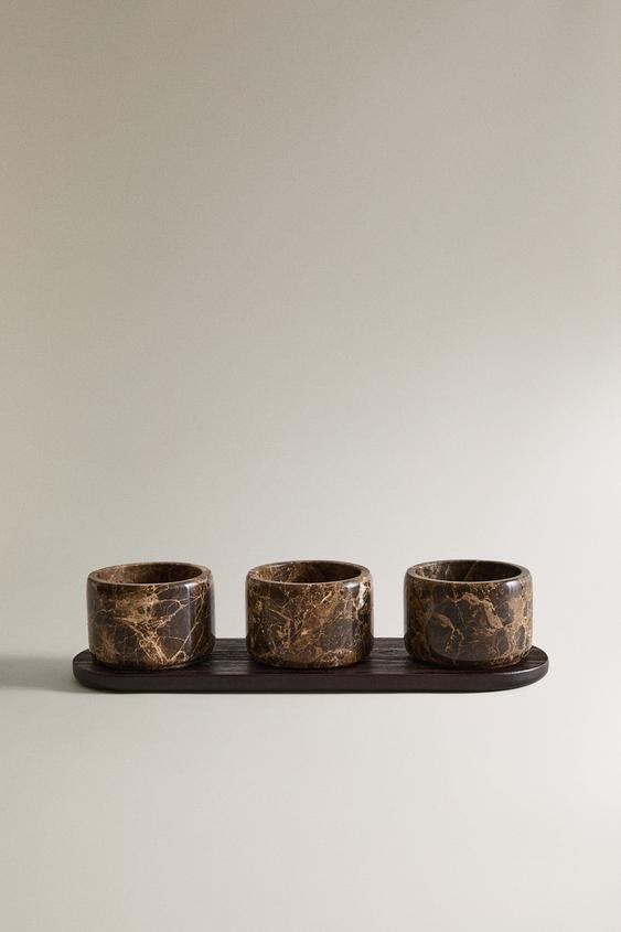 MARBLE TRAY AND BOWLS SET | Zara Canada