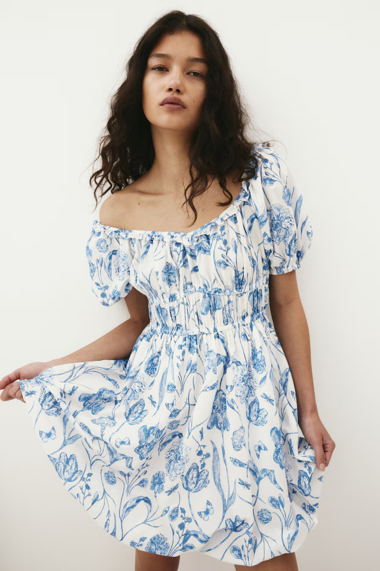 Bubble-Hem Cotton Dress | H&M (US + CA)