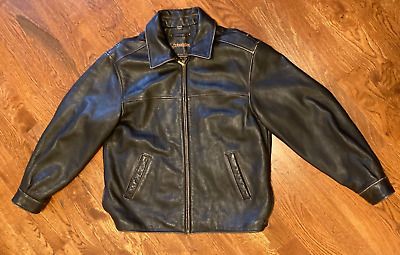 Vintage St. Johns Bay Dark Brown Leather Bomber Jacket Men's Size Large  | eBay | eBay US