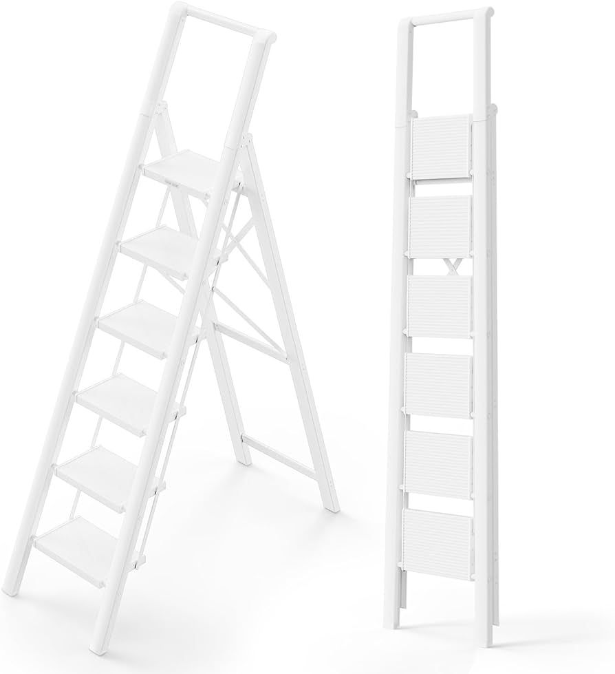 WOA WOA 6 Step Ladder, Lightweight Folding ladders with Wide Pedals, Slim Stepladder for Narrow S... | Amazon (US)