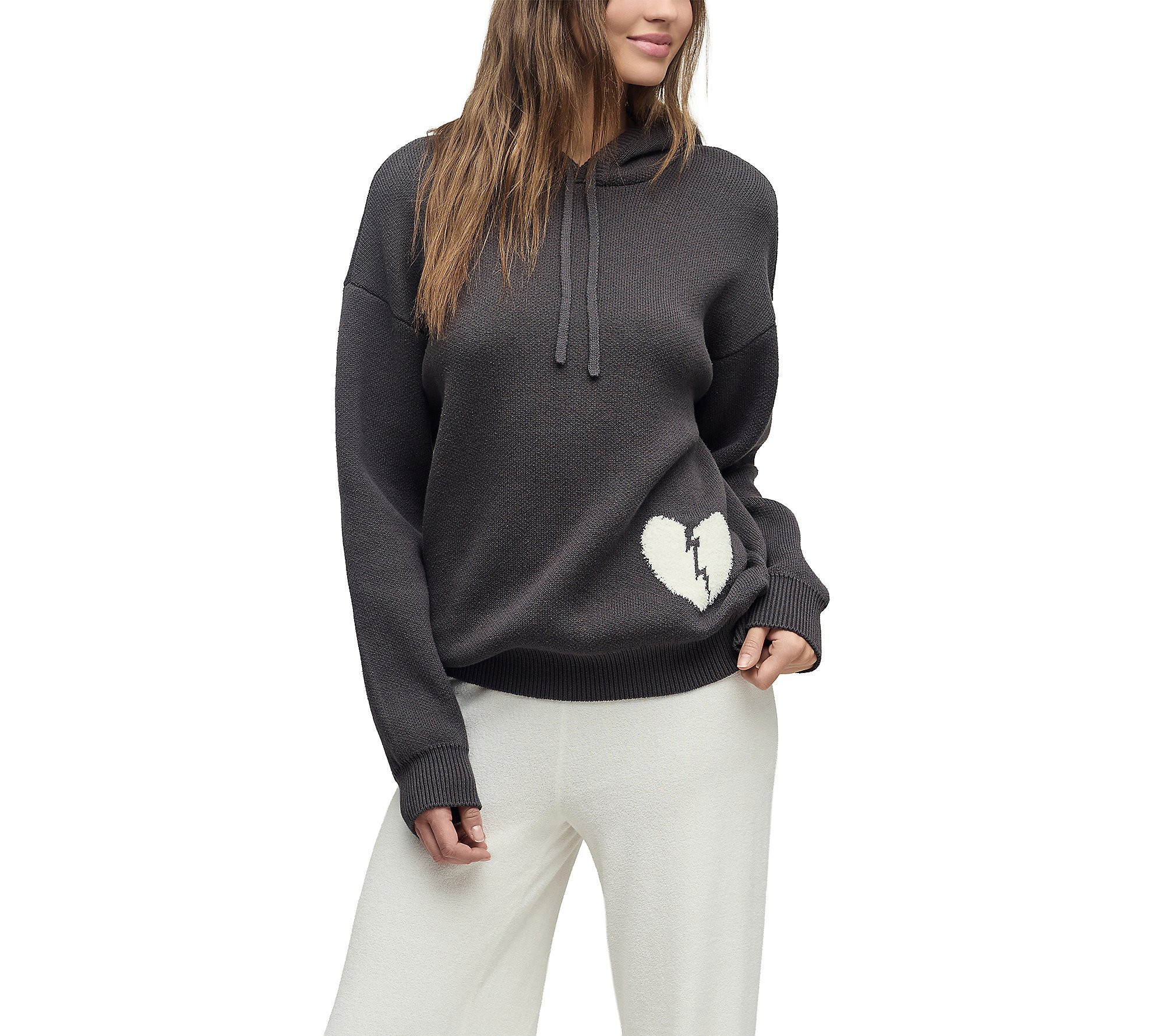 Barefoot Dreams CozyChic Cotton Heart Breaker H oodie | QVC
