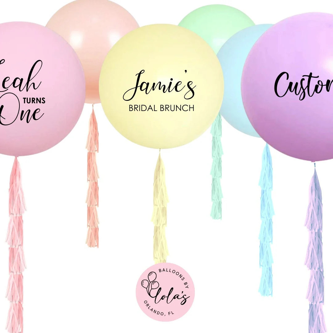 36 Jumbo Macaron Balloon Tassel Custom Decal options - Etsy | Etsy (US)