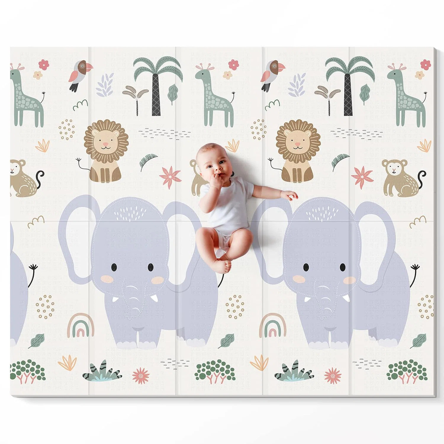 79x71 Foldable Baby Play Mat For Floor, Extra Large Non-toxic Tummy Time And Crawling Playmat, Th... | Wayfair North America