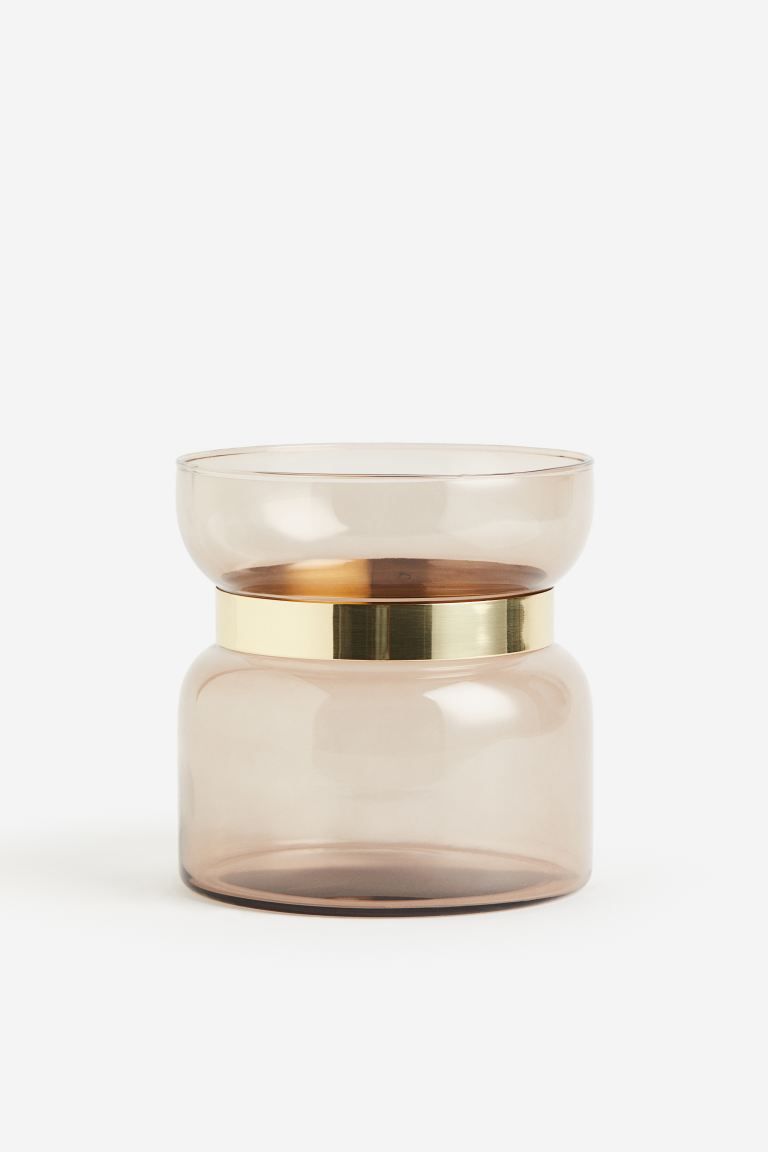 Glass Vase with Metal Detail | H&M (US + CA)