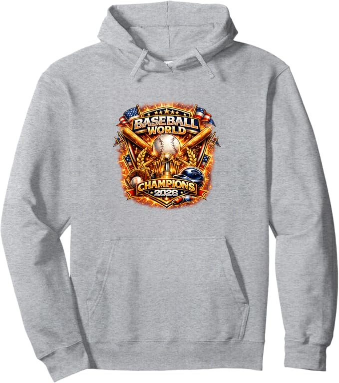 Baseball World Champions 2026 Vintage Style Graphic Pullover Hoodie | Amazon (US)