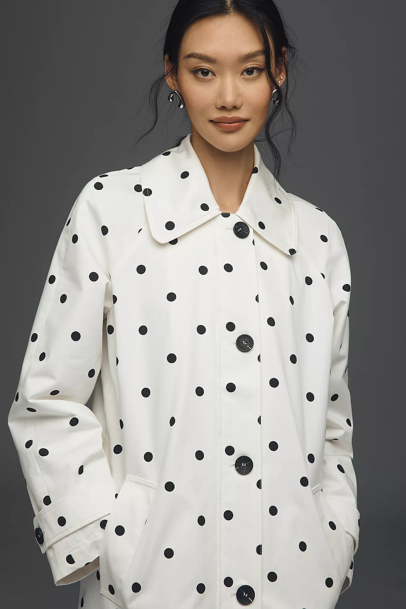 Avec Les Filles Polka Dot Car Coat | Anthropologie (US)