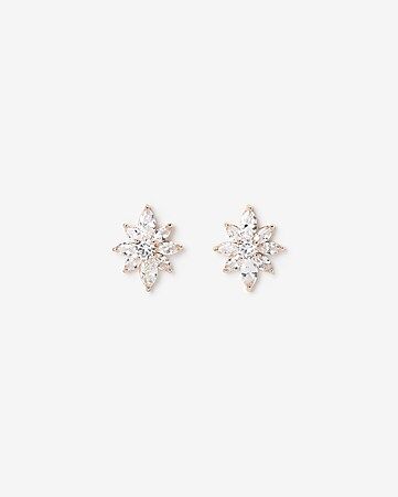 flower cubic zirconia stud earrings | Express