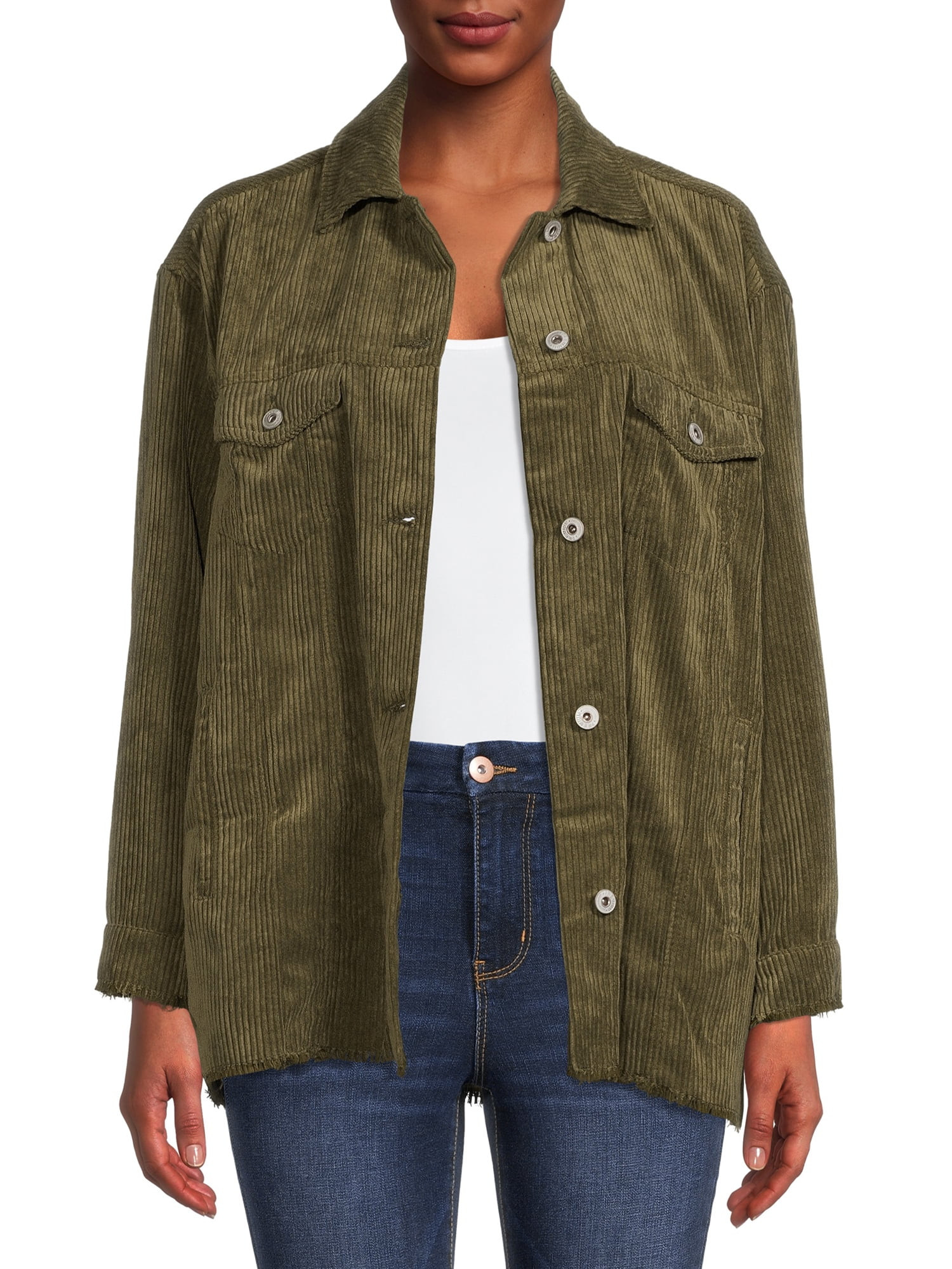 Love Tree Juniors' Corduroy Shacket - Walmart.com | Walmart (US)