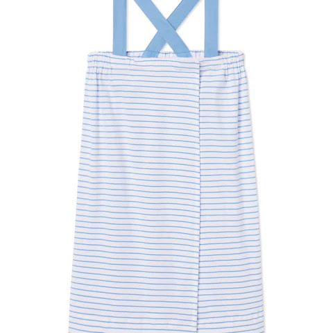 Pima After Bath Wrap in Baltic Blue | Lake Pajamas