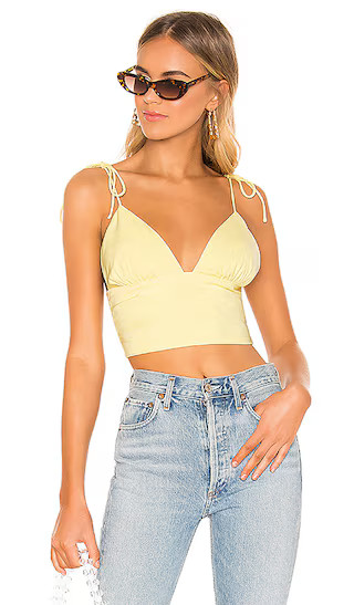 Petunia Tie Strap Top in Light Yellow | Revolve Clothing (Global)