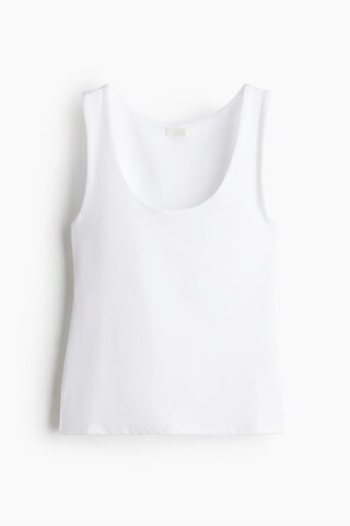 H & M - Microfibre vest top - White | H&M (UK, MY, IN, SG, PH, TW, HK)