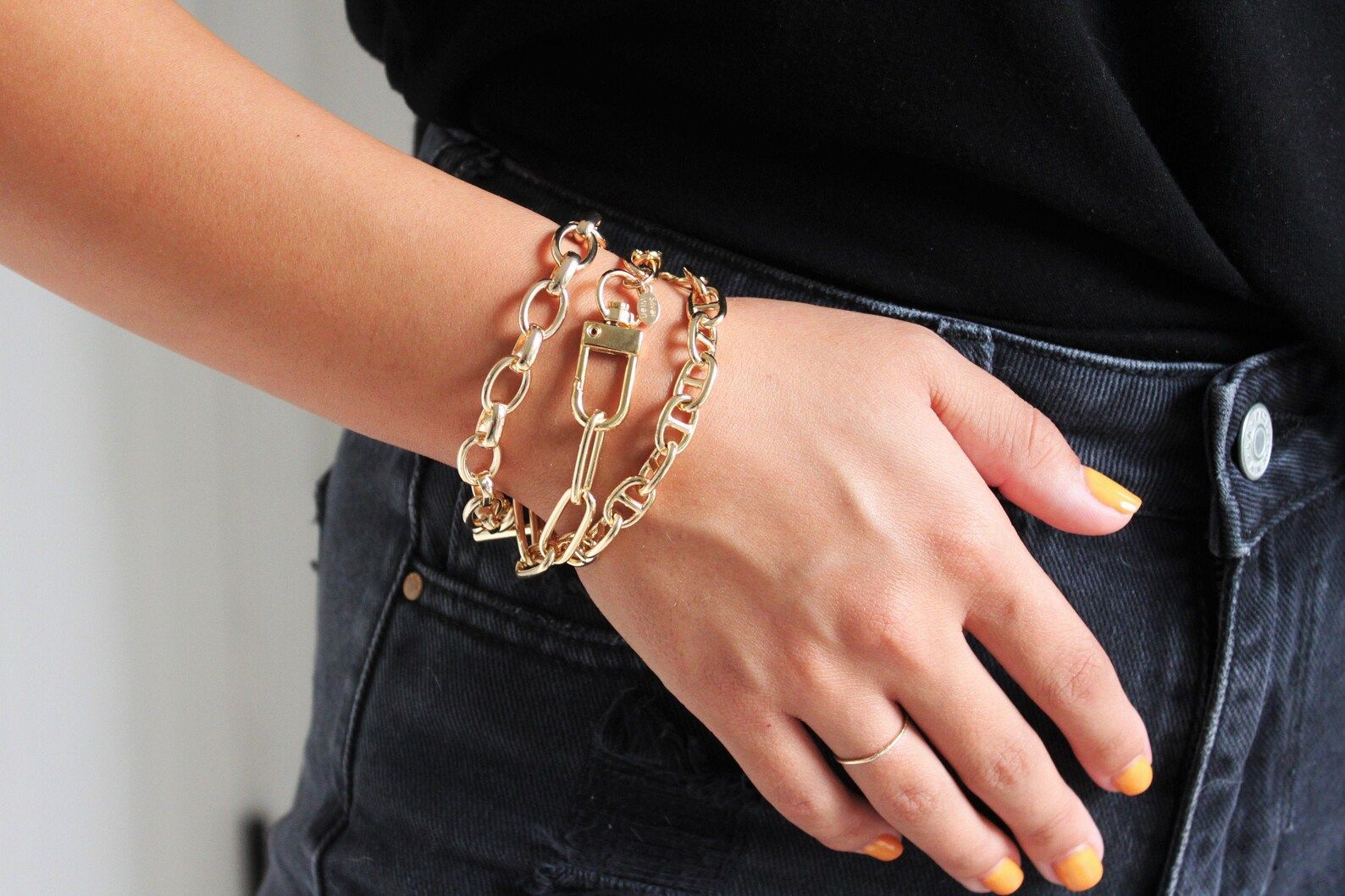 Chunky Bracelets for Women, Chunky Bracelet, Thick Chain Bracelet, Bracelet, Gold Bracelet, Gifts... | Etsy (US)