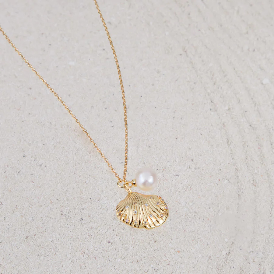 Seashell Gold Necklace | Wanderlust + Co