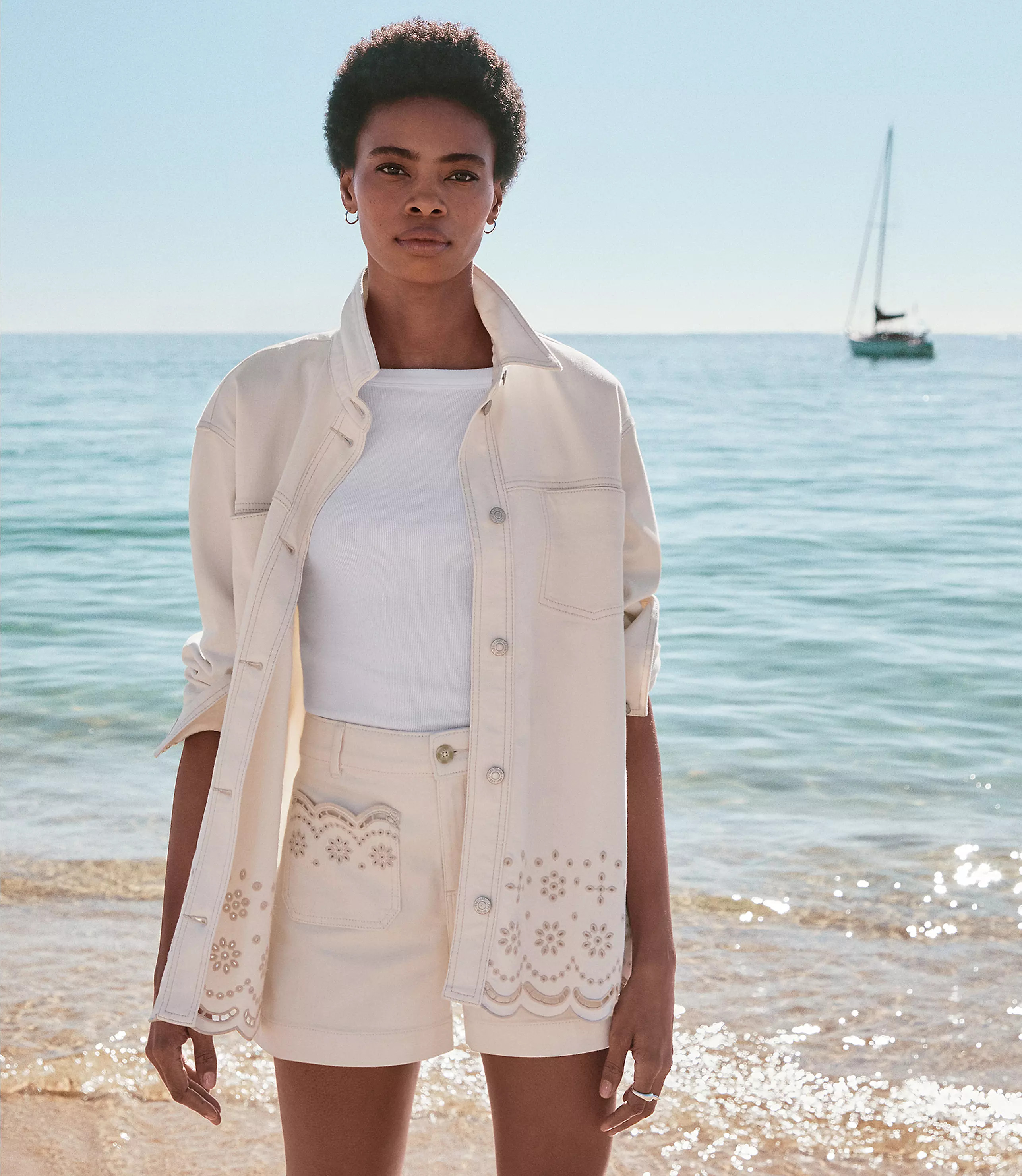 Denim Eyelet Jacket | LOFT