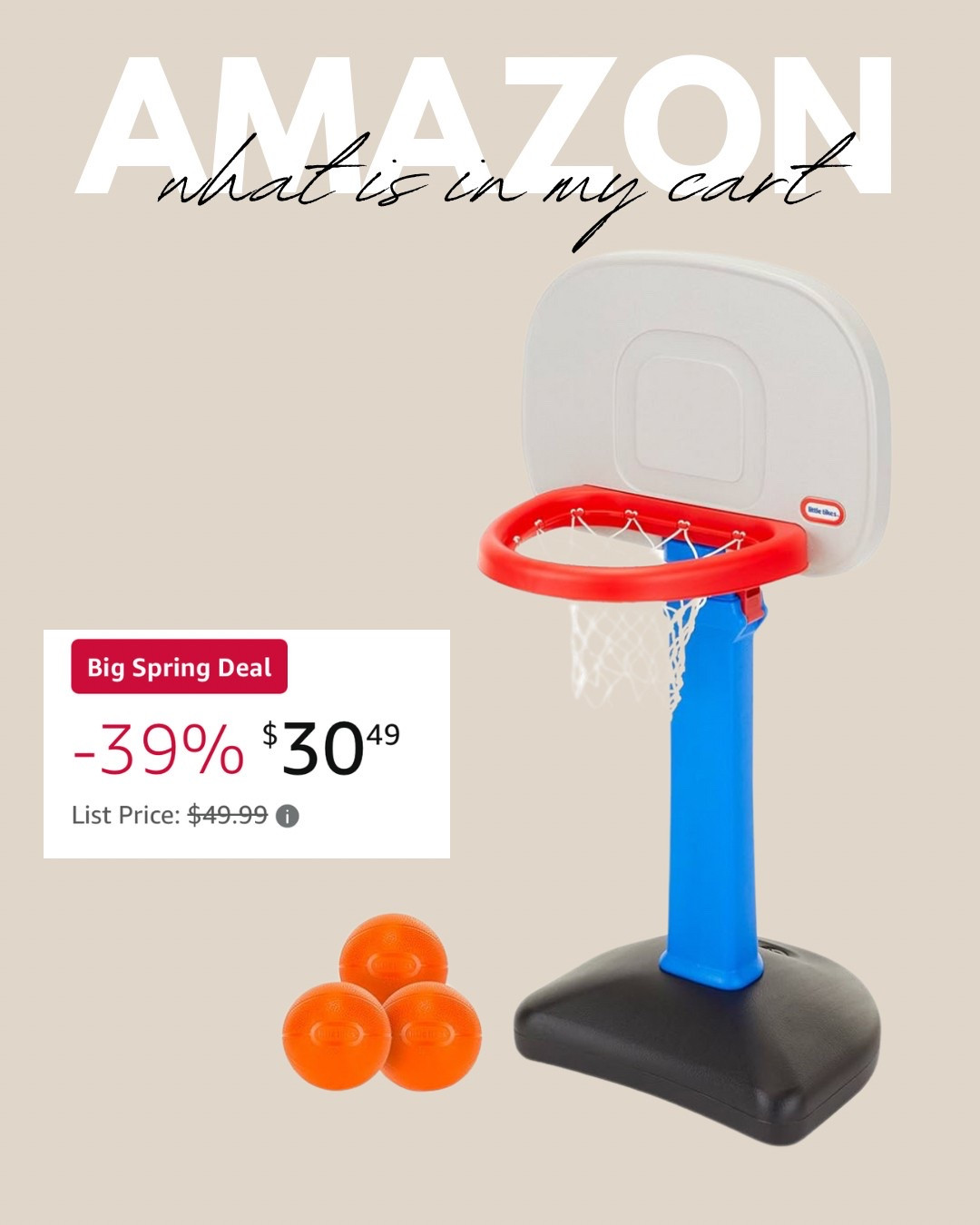 Amazon Big Spring Sale: 39% off this little tikes basketball hoop!!! Adding it to my cart for my baby!!

#LTKBaby #LTKKids #LTKSaleAlert