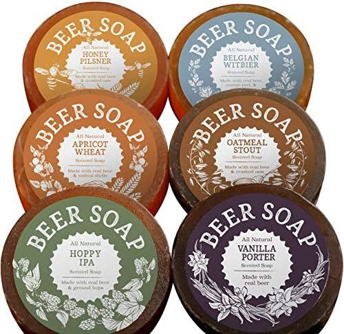 BEER SOAP 6-PACK - All Natural + Made in USA - Actually Smells Good! Perfect Craft Beer Gift Set ... | Amazon (US)