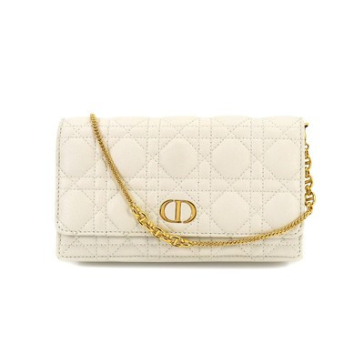Christian Dior Caro Pouch Chain Wallet Leather White S5134UWHC 90184266  | eBay | eBay US