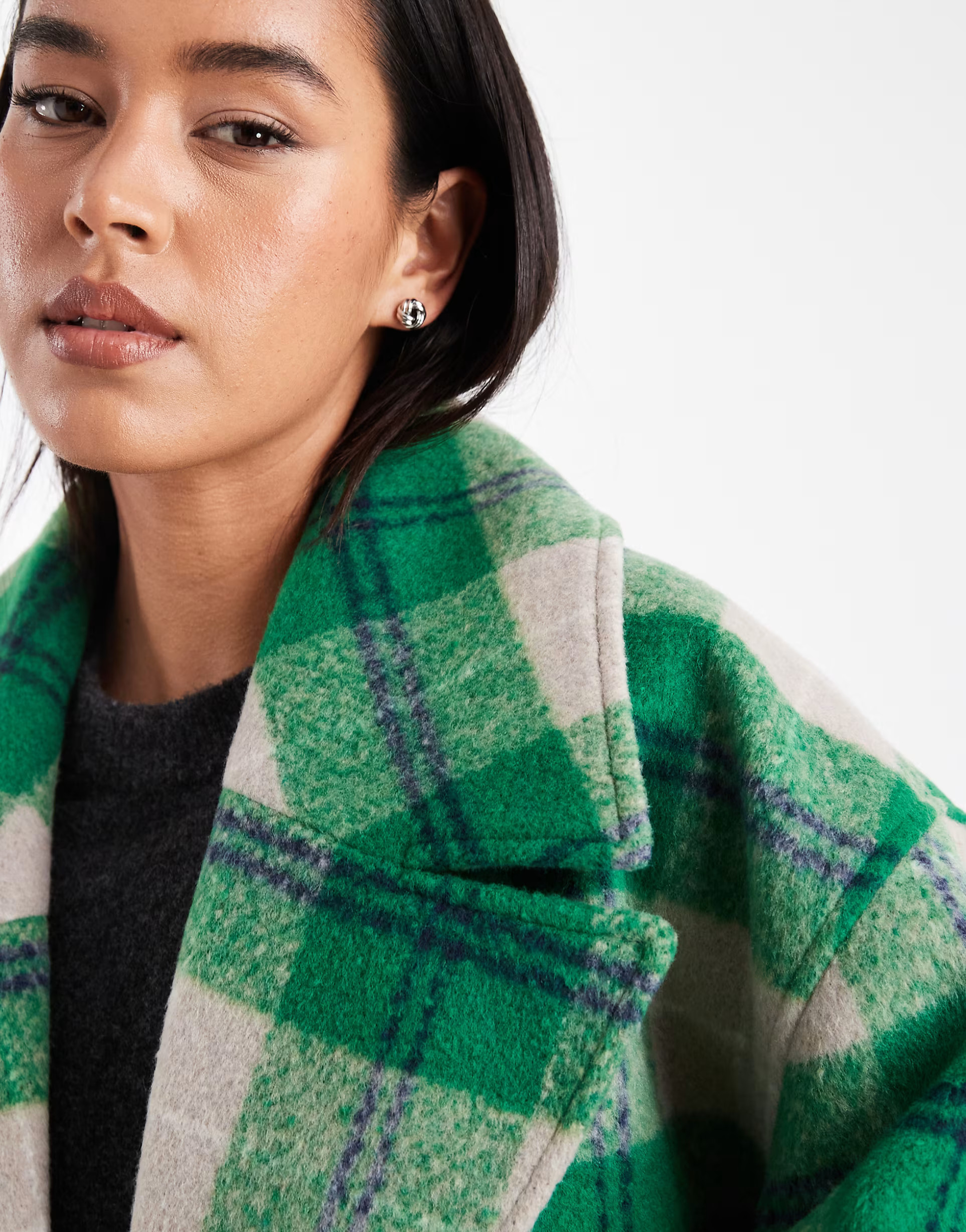 ASOS DESIGN oversized formal bomber jacket in green plaid | ASOS (Global)
