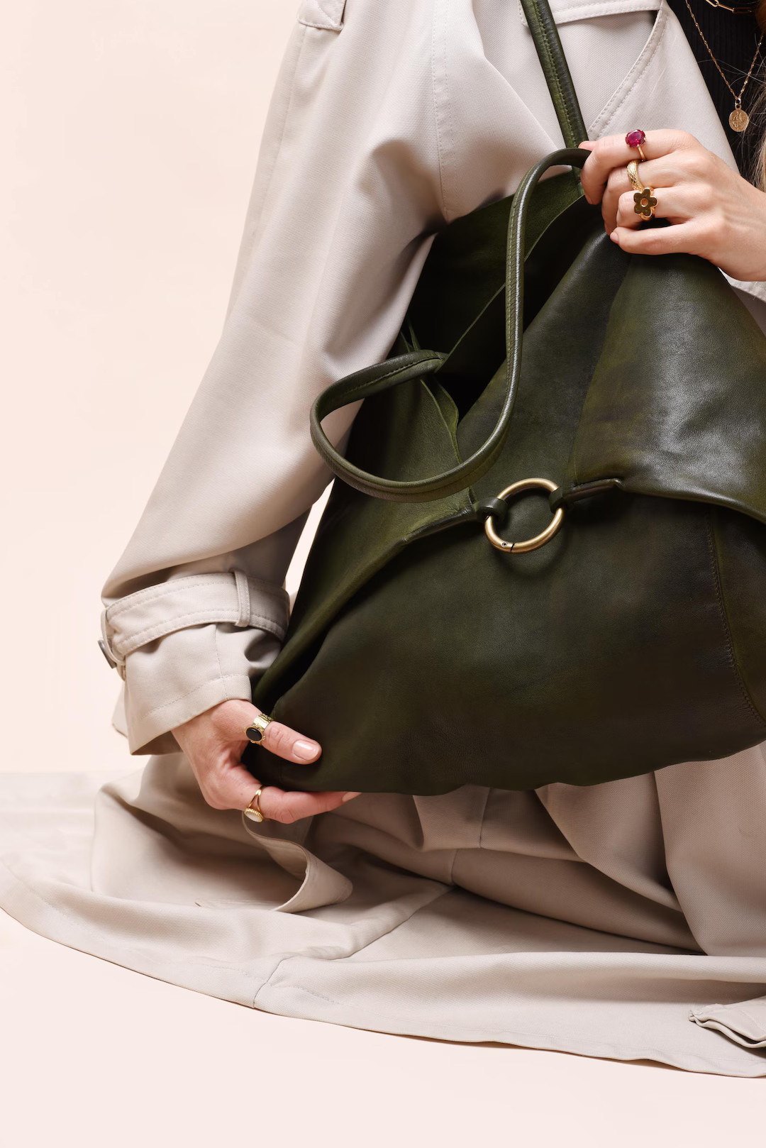 Leather Tote Bag – Genuine Handmade Shoulder Purse for Women – Soft Lambskin Everyday Handbag... | Etsy (US)