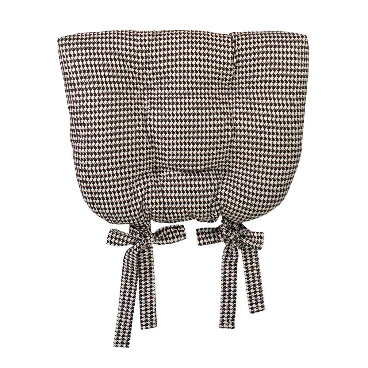 Black and White Houndstooth Indoor 3" Cotton Dining Chair Chair Pad | Wayfair North America