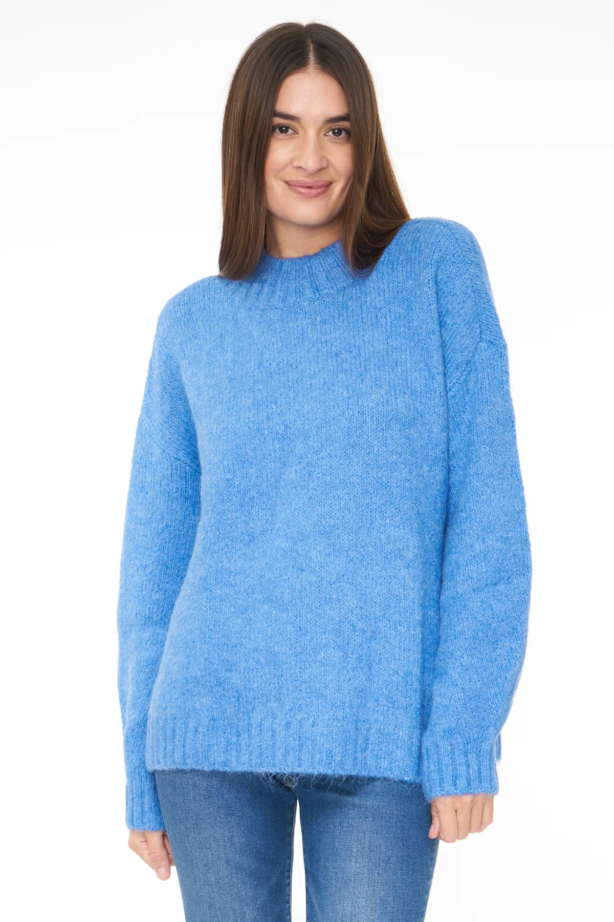 Carlen Mock Neck Sweater - Campanula Blue | Pistola Denim