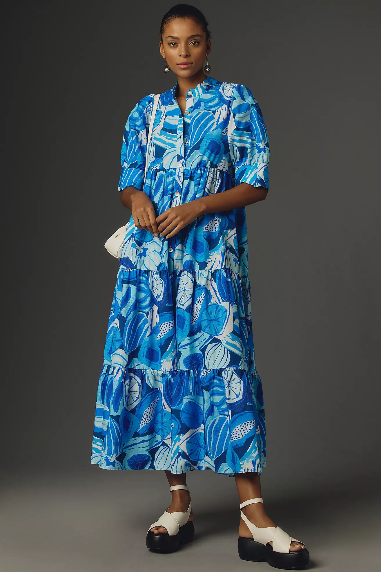 Farm Rio Short-Sleeve Printed Midi Shirt Dress | Anthropologie (US)