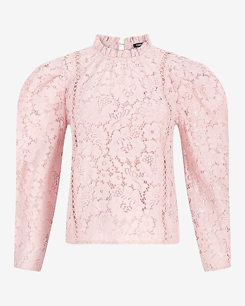 Lace Puff Sleeve Top | Express